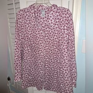 Catherine's 2x red bicycle print button down